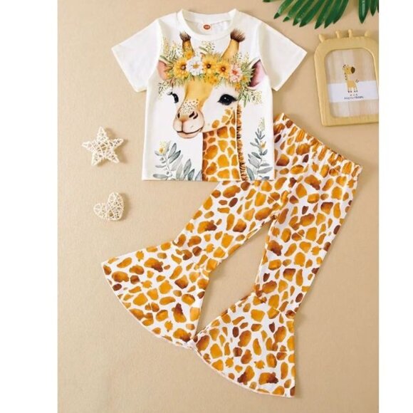 Giraffe PJ Shorts and Short Sleeve Set - 8 Oak Lane main image 0
